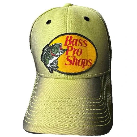 Bass Pro Shop Baseball Cap Adjustable Green Black Faded NEW Fishing Hat - Picture 2 of 10